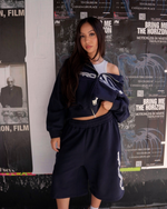 Activewear Navy Boxy Zip Up