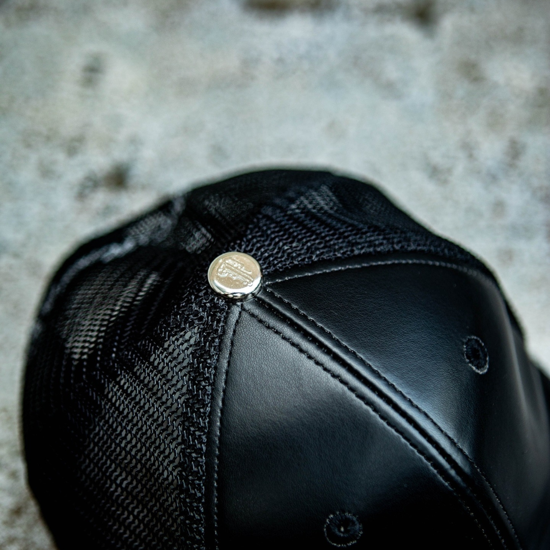 Vegan Leather Embossed Trucker Hat