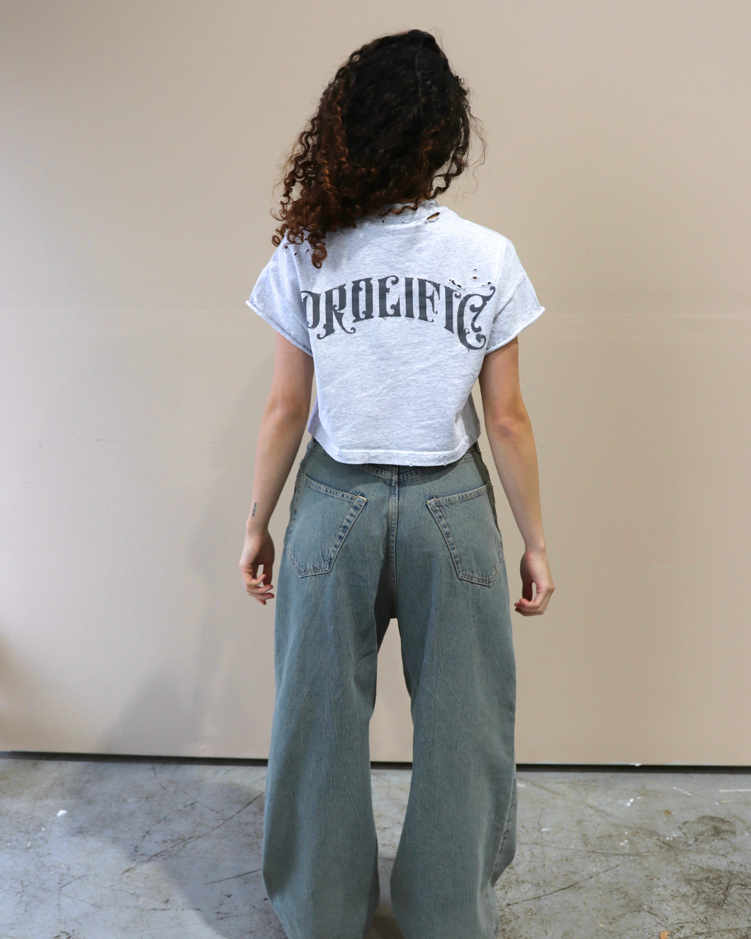 Cropped 'War With Yourself' Thrashed Tee
