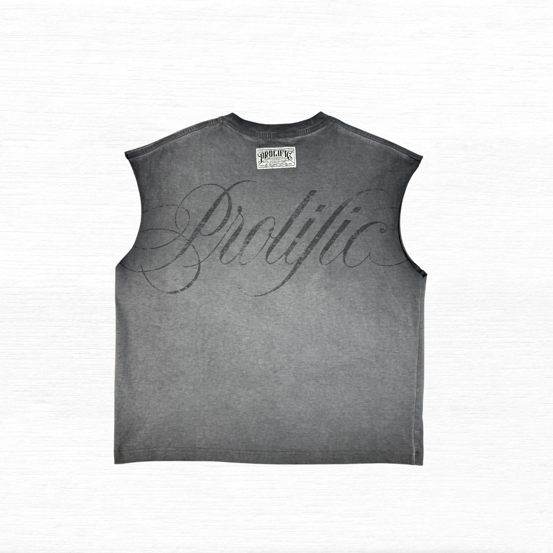 Vintage Grey 'PROLIFIC' Signature Tank