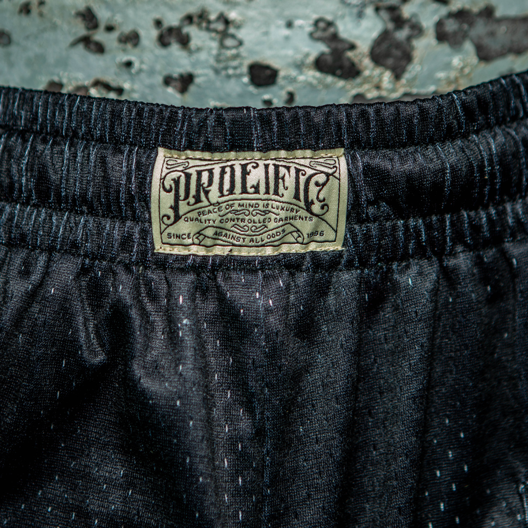 Black 'PROLIFIC' Double Layered Mesh Short