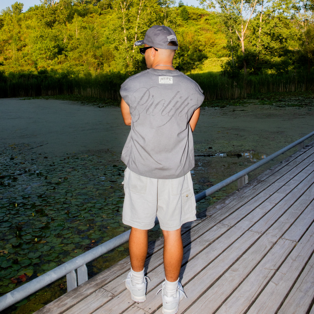 Vintage Grey 'PROLIFIC' Signature Tank