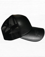 Vegan Leather Embossed Trucker Hat