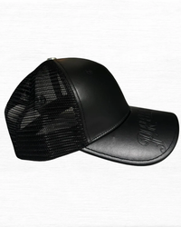 Vegan Leather Embossed Trucker Hat