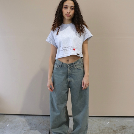 Cropped 'War With Yourself' Thrashed Tee