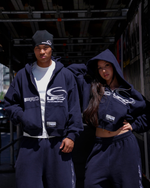 Activewear Navy Boxy Zip Up